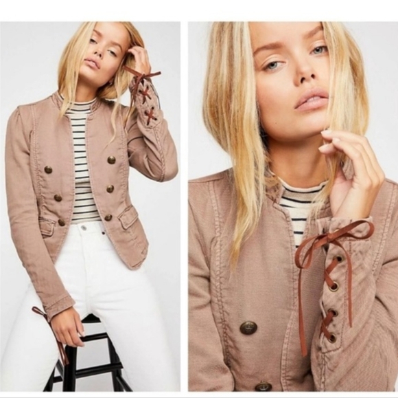 Free People Jagger Blazer Military Style Boho - Picture 2 of 10